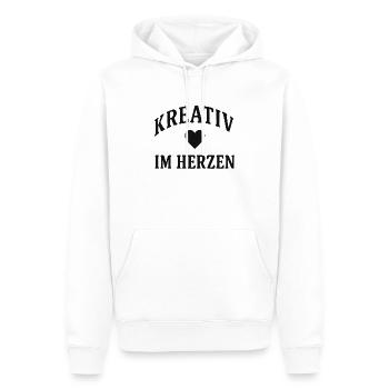 Herz Kreativ - Männer Premium Bio Hoodie - Weiß - Vorne - Nico (187cm)