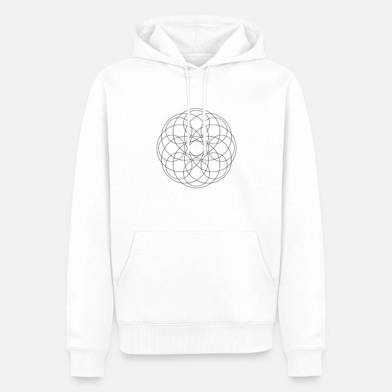 Comté de Mandala - Sweat à capuche Premium bio Homme - blanc