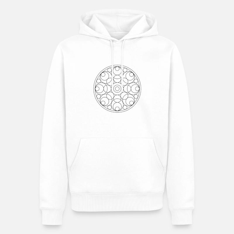 Comté de Mandala - Sweat à capuche Premium bio Homme - blanc