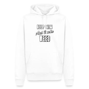 Keep Calm and Smoke Weed - Männer Premium Bio Hoodie - Weiß - Vorne - Nico (187cm)