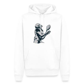 Footballeur - Sweat à capuche Premium bio Homme - blanc - Devant - Nico (187cm)