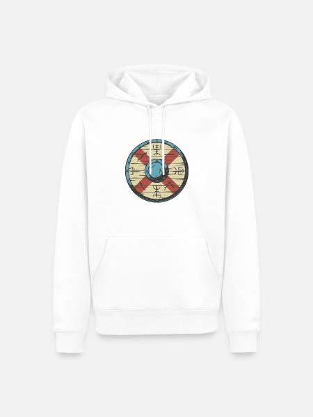 Wikinger Schild - Männer Premium Bio Hoodie - Weiß