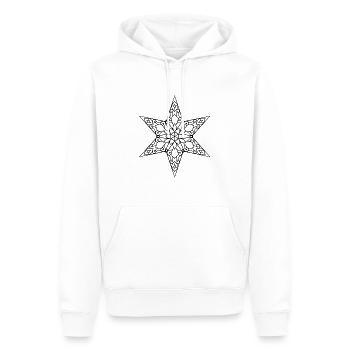 Mandala étoilé - Sweat à capuche Premium bio Homme - blanc - Devant - Nico (187cm)