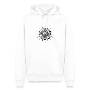 Blume Mandala - Männer Premium Bio Hoodie - Weiß - Vorne - Nico (187cm)