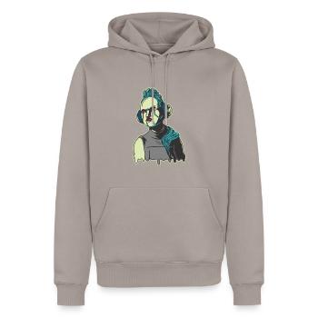Roboter - Männer Premium Bio Hoodie - Taupe - Vorne - Nico (187cm)