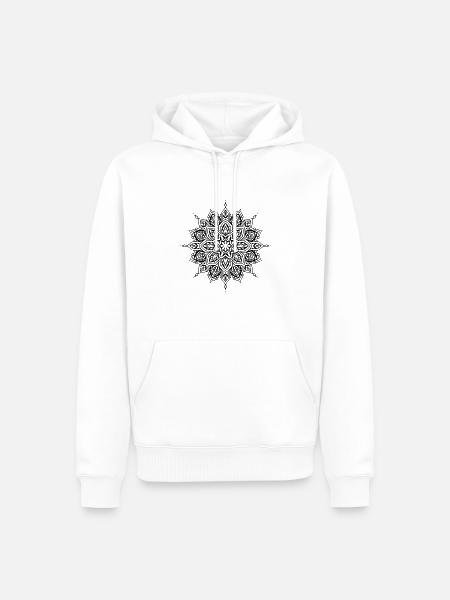 Blume Mandala - Männer Premium Bio Hoodie - Weiß