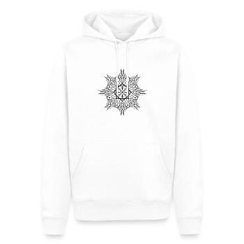 Blumen Mandala - Männer Premium Bio Hoodie - Weiß - Vorne - Nico (187cm)