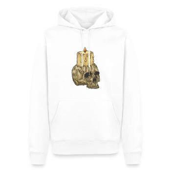 Skull candle - Men’s Premium Organic Hoodie - white - Front - Nico (187cm)