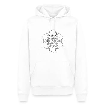 Fleurs Mandala - Sweat à capuche Premium bio Homme - blanc - Devant - Nico (187cm)