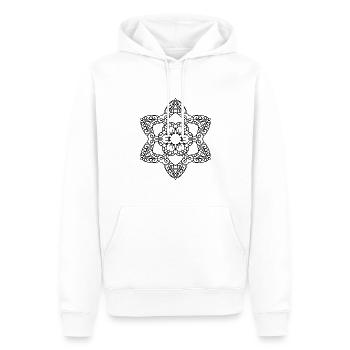 Fleurs Mandala - Sweat à capuche Premium bio Homme - blanc - Devant - Nico (187cm)
