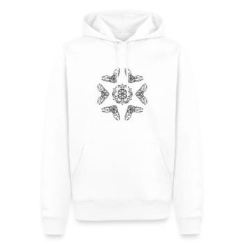 Blumen Mandala - Männer Premium Bio Hoodie - Weiß - Vorne - Nico (187cm)