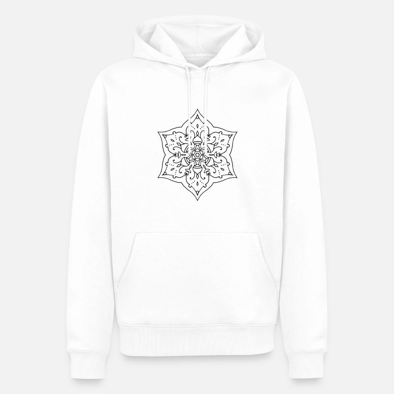 Fleurs Mandala - Sweat à capuche Premium bio Homme - blanc
