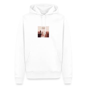 Wander Far, Heal Deeply – Wandern & Natur - Männer Premium Bio Hoodie - Weiß - Vorne - Nico (187cm)