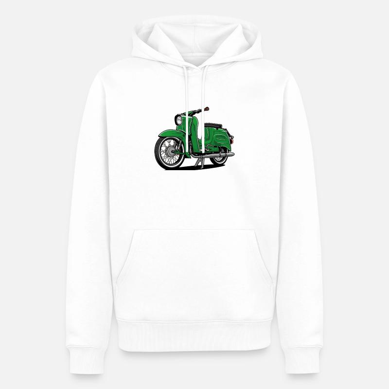 Hirondelle (verte) // Illustration - Sweat à capuche Premium bio Homme - blanc