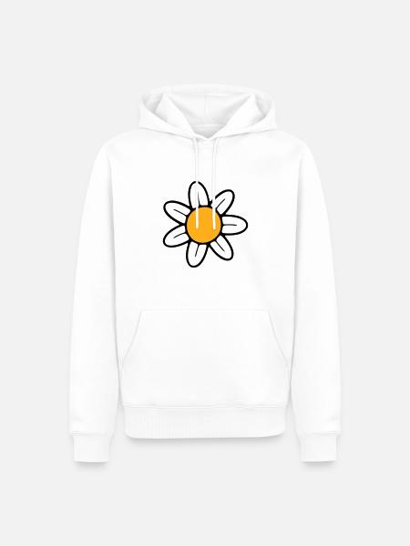 Fleur - Sweat à capuche Premium bio Homme - blanc