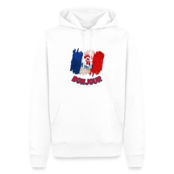 Bonjour france-französischer Stolz Gallischer Hahn - Männer Premium Bio Hoodie - Weiß - Vorne - Nico (187cm)