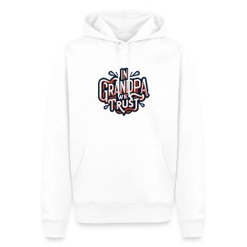 Opa vertrauen wir lieben unseren Opa - Männer Premium Bio Hoodie - Weiß - Vorne - Nico (187cm)