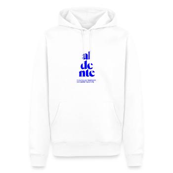 aldente: consume lovers and pasta responsibly - Männer Premium Bio Hoodie - Weiß - Vorne - Nico (187cm)