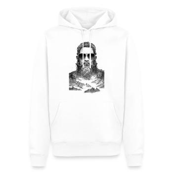 Cooler Wikinger mit Sonnenbrille - Männer Premium Bio Hoodie - Weiß - Vorne - Nico (187cm)