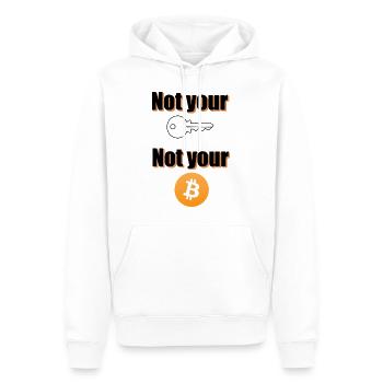 Not your keys not your coins - Männer Premium Bio Hoodie - Weiß - Vorne - Nico (187cm)