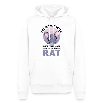 Ratte als Haustier - Männer Premium Bio Hoodie - Weiß - Vorne - Nico (187cm)