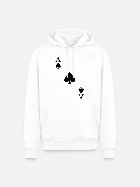 Pik Ass Spielkarte Kostüm Kartenspiel Karneval - Männer Premium Bio Hoodie - Weiß