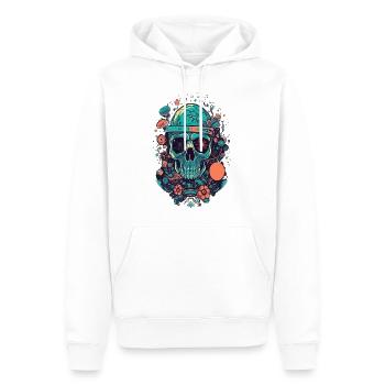 vecteur psychédélique crâne illustration magie Design - Sweat à capuche Premium bio Homme - blanc - Devant - Nico (187cm)