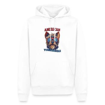Yorkshire américain - Sweat à capuche Premium bio Homme - blanc - Devant - Nico (187cm)