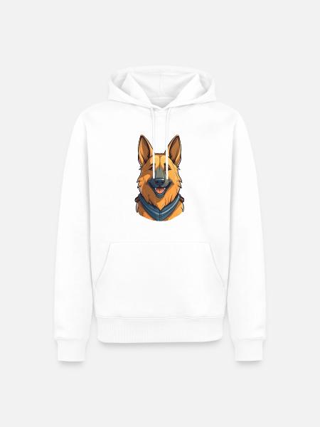 German Shepherd - Men’s Premium Organic Hoodie - white