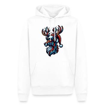 Chapeau de Noël cerf - Sweat à capuche Premium bio Homme - blanc - Devant - Nico (187cm)