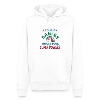 Je construis des Banjos quel est ton super pouvoir ? - Sweat à capuche Premium bio Homme - blanc - Devant - Nico (187cm)