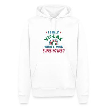 Je construis Violas quel est votre super pouvoir? - Sweat à capuche Premium bio Homme - blanc - Devant - Nico (187cm)