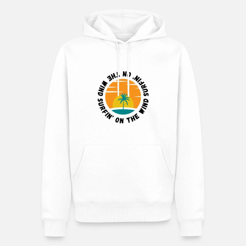 Surfin' sur le vent - Sweat à capuche Premium bio Homme - blanc