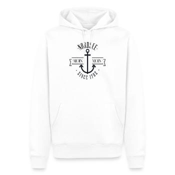 Logo Anker - Männer Premium Bio Hoodie - Weiß - Vorne - Nico (187cm)