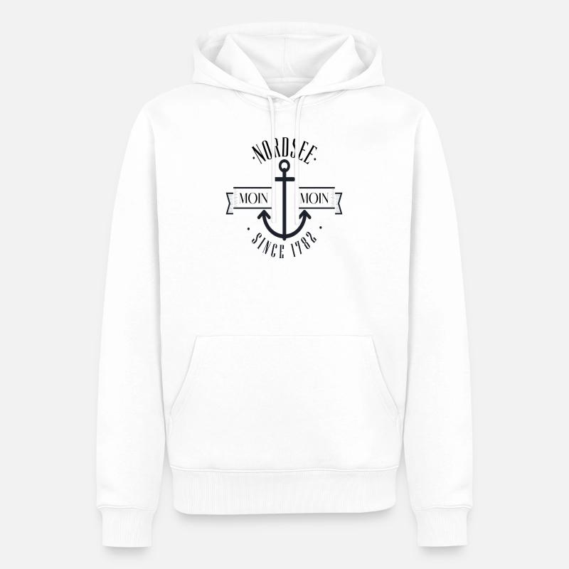 Logo Anker - Männer Premium Bio Hoodie - Weiß