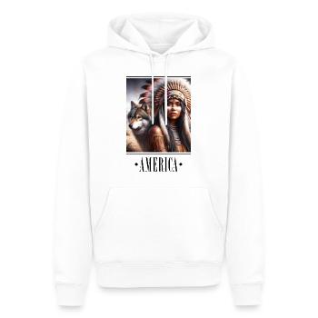 Culture Club - America 6 - Männer Premium Bio Hoodie - Weiß - Vorne - Nico (187cm)