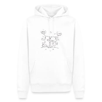 Mrou the friendly cats - Men’s Premium Organic Hoodie - white - Front - Nico (187cm)