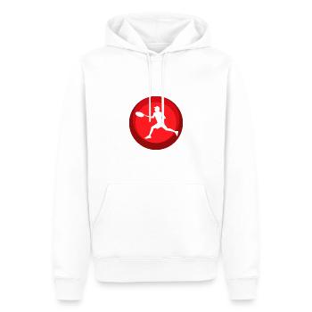 Tennis Coup droit revers Joueur de tennis - Sweat à capuche Premium bio Homme - blanc - Devant - Nico (187cm)