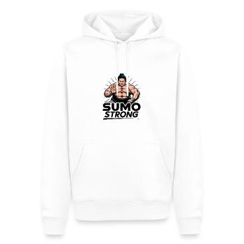 Sumo Strong - Men’s Premium Organic Hoodie - white - Front - Nico (187cm)