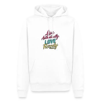 Live Authentically, Love Fiercely - Men’s Premium Organic Hoodie - white - Front - Nico (187cm)