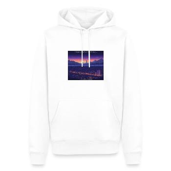 Artiste rétro - Sweat à capuche Premium bio Homme - blanc - Devant - Nico (187cm)
