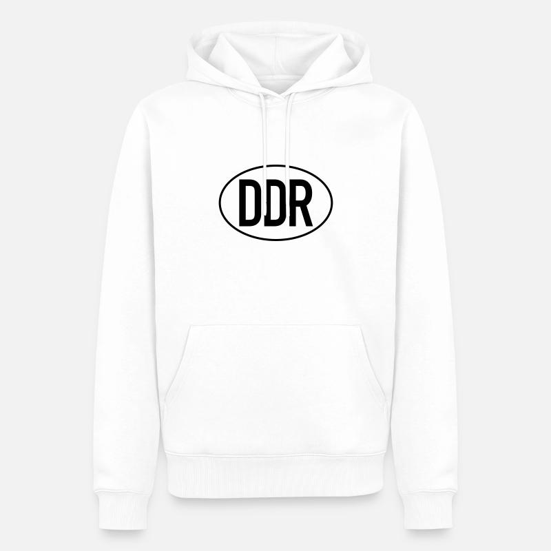 DDR Kennzeichen (einfarbig) - Männer Premium Bio Hoodie - Weiß