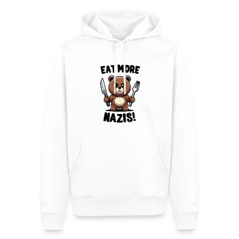 Eat more nazis - Men’s Premium Organic Hoodie - white - Front - Nico (187cm)