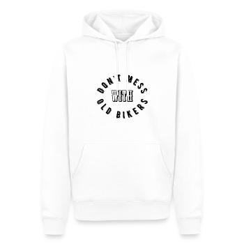 Dont mess with old bikers - Männer Premium Bio Hoodie - Weiß - Vorne - Nico (187cm)