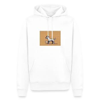 Chien pixel - Sweat à capuche Premium bio Homme - blanc - Devant - Nico (187cm)