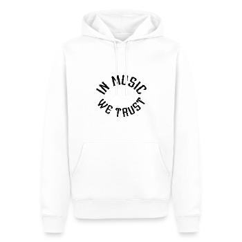 In Music we trust - Männer Premium Bio Hoodie - Weiß - Vorne - Nico (187cm)