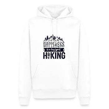 Happiness is a day spent hiking - Männer Premium Bio Hoodie - Weiß - Vorne - Nico (187cm)