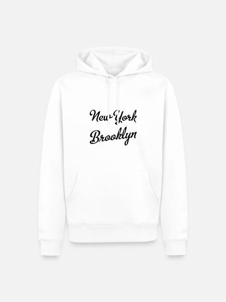 New York Brooklyn - Men’s Premium Organic Hoodie - white