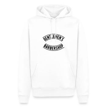 Gentlemens Barbershop - Männer Premium Bio Hoodie - Weiß - Vorne - Nico (187cm)