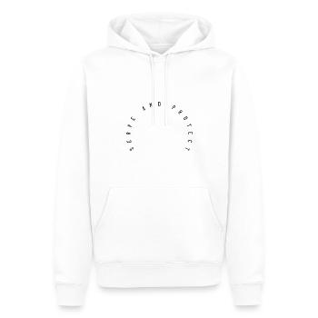 Servir et protéger - Sweat à capuche Premium bio Homme - blanc - Devant - Nico (187cm)